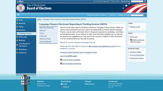 Campaign Finance - Rhode Island Board of Elections - RI.gov - Erts Portal