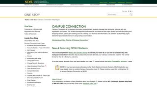 
                            3. Campus Connection Help Pages | One Stop | NDSU - Ndsu Student Portal