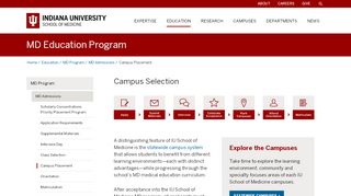 
Campus Placement | MD Program | IU School of Medicine

