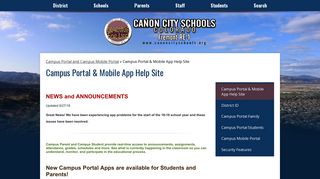 
Campus Portal & Mobile App Help Site - Canon City Schools
