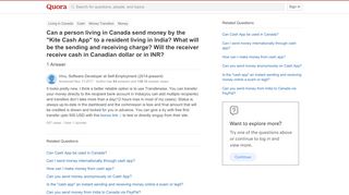 
                            13. Can a person living in Canada send money by the 'Kite Cash App' to ... - Kite Cash Portal