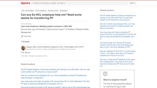 
                            4. Can any Ex-HCL employee help me? Need some details for ... - Hcl Ex Employee Portal