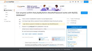 
                            3. Can anyone confirm that phpMyAdmin AllowNoPassword works with ... - Portal Without A Password Is Forbidden By Configuration See Allownopassword