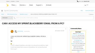 CAN I ACCESS MY SPRINT.BLACKBERRY EMAIL FROM A ... - Sprint Blackberry Net Email Portal