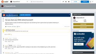 
Can you share your WWE network account? : SquaredCircle - Reddit
