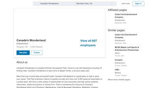 
                            8. Canada's Wonderland | LinkedIn - Canada's Wonderland Employee Portal