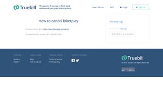 
                            2. Cancel bikerplay - Truebill - Bikerplay Login