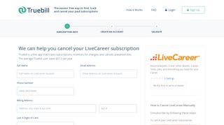 
                            2. Cancel LiveCareer - Truebill - Livecareer Uk Sign In