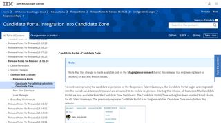 
Candidate Portal integration into Candidate Zone - IBM
