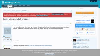 Cannot access email at Netscape | Tech Support Guy - Portal Netscape Email