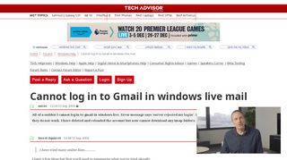 
                            2. Cannot log in to Gmail in windows live mail - Forum Thread - Tech ... - Windows Live Mail Gmail Rejected Portal