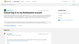 
Cannot log in to my Nutrisystem account - Microsoft Community

