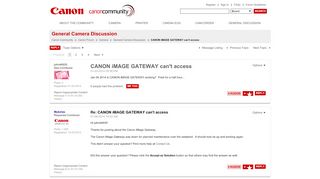 
                            1. CANON iMAGE GATEWAY can't access - Canon Community - Canon Image Gateway Portal Problem