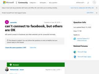 
                            4. can't connect to facebook, but others are OK - Microsoft ...
