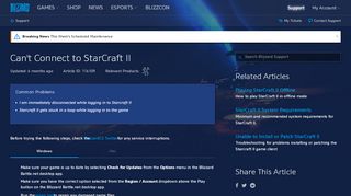 
                            2. Can't Connect to StarCraft II - Blizzard Support - Starcraft 2 Portal Error