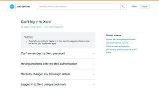 
Can't log in to Xero - Xero Central  
