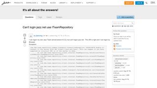 
                            3. Can't login jazz.net use ITeamRepository - Jazz Forum - Jazznet Login