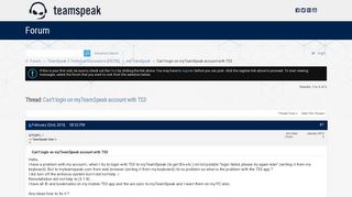 
Can't login on myTeamSpeak account with TS3 - Teamspeak Forum  
