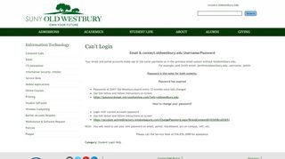 
                            4. Can't Login | SUNY Old Westbury - Suny Old Westbury Email Portal