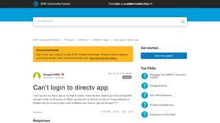 
                            1. Can't login to directv app | AT&T Community Forums - Directv App Login Issues