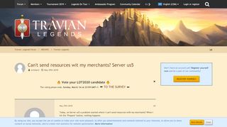 
Can't send resources wit my merchants? Server us5 - Travian ...
