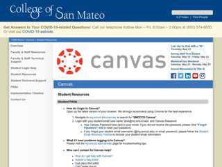 Canvas at College of San Mateo - Student Resources