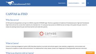 
CANVAS - Friendswood ISD
