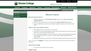 
                            4. Canvas - Shasta College - My Shasta Online Portal