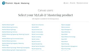 
                            2. Canvas Users: Select your MyLab & Mastering product ... - Mastering Environmental Science Portal
