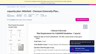 
                            5. capacity plan- littlefield - Clemson University Plan ... - Littlefield Technologies Portal