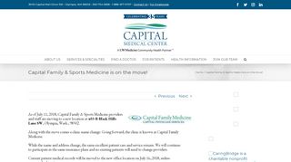 
                            1. Capital Family & Sports Medicine is on the move! – Capital Medical ... - Capital Family And Sports Medicine Patient Portal
