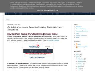 Capital One No Hassle Rewards Checking, Redemption and ...