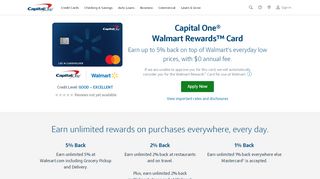 Capital One Walmart Rewards Card  Capital One