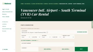 
                            7. Car Rental in Vancouver Intl. Airport - South Terminal (YVR ... - Yvr Sign In