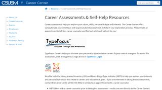 
                            4. Career Assessments & Self-Help Resources | Career Center ... - Typefocus Portal
