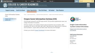 
                            8. Career Information System (CIS) / Oregon Career Information ... - Oregon Career Information System Portal