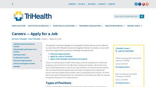 
                            5. Careers — Apply for a Job | TriHealth - Trihealth Learn Portal