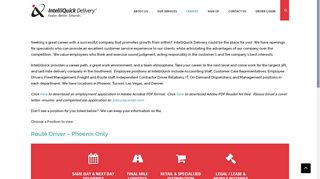 
                            1. Careers - IntelliQuick - Phoenix Delivery Service – Courier ... - Iqcando Driver Portal