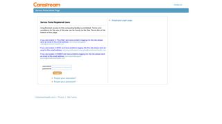 Carestream Health - Login - Carestream Service Portal