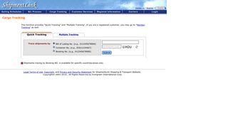 
Cargo Tracking - ShipmentLink  
