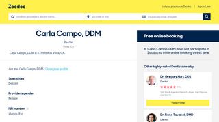 
                            8. Carla Campo, DDM, Vista, CA | Dentist - Zocdoc
