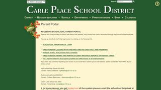 
Carle Place School District Parents/Students | Parent Portal  
