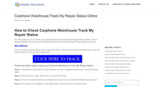 
                            8. Carphone Warehouse Track My Repair Status Online | Order ... - Carphone Warehouse Track My Repair Portal