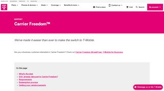
Carrier Freedom™ | T-MOBILE SUPPORT

