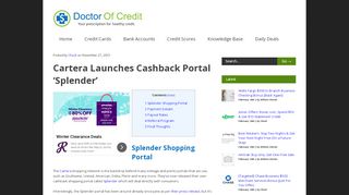 
                            3. Cartera Launches Cashback Portal 'Splender' - Doctor Of Credit - Splender Sign Up Bonus