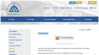 
                            3. CaseMaker - Pennsylvania Bar Association - Casemaker Portal