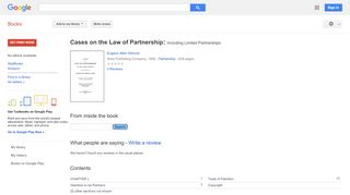 
                            3. Cases on the Law of Partnership: Including Limited Partnerships - Rlic Partner Portal