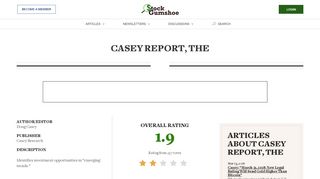 
                            5. Casey Report, The | Stock Gumshoe - The Casey Report Login