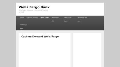 Cash on Demand Wells Fargo – Wells Fargo Bank