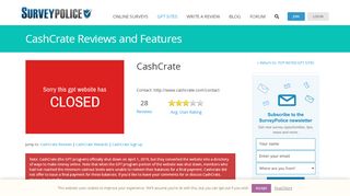 
                            3. CashCrate Ranking and Reviews – SurveyPolice